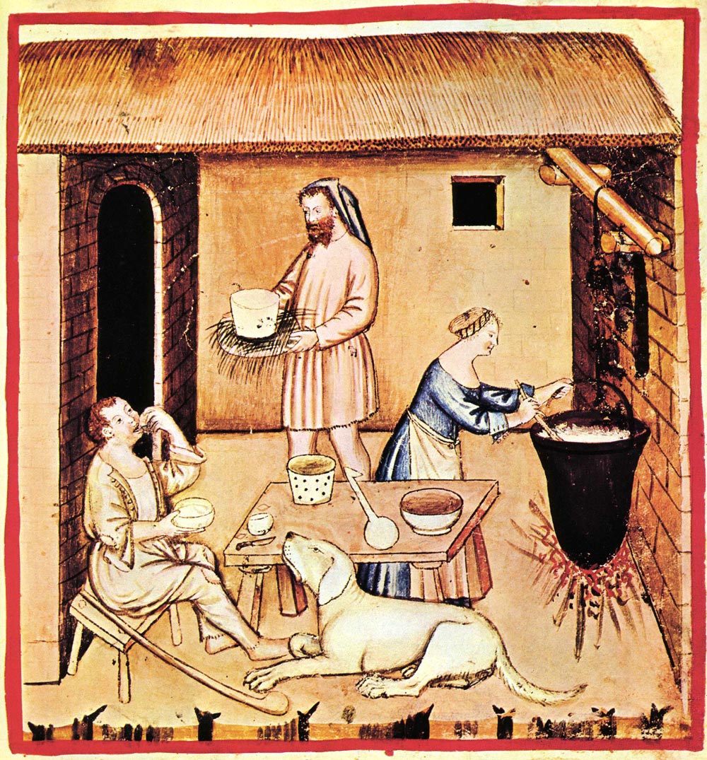 9-alimenti,_formaggi,Taccuino_Sanitatis,_Casanatense_4182 14th century. (1)