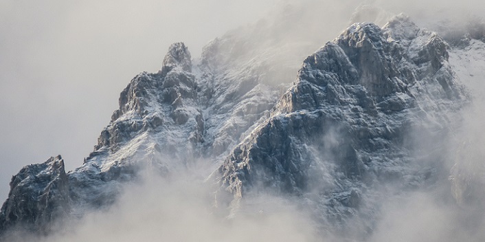 Craggy, cloudy mountains