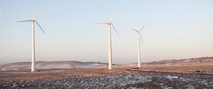 Wind turbines supply renewable energy to microgrids across Alaska. Chris Pike, the Alaska Center for Energy and Power, University of Alaska Fairbanks