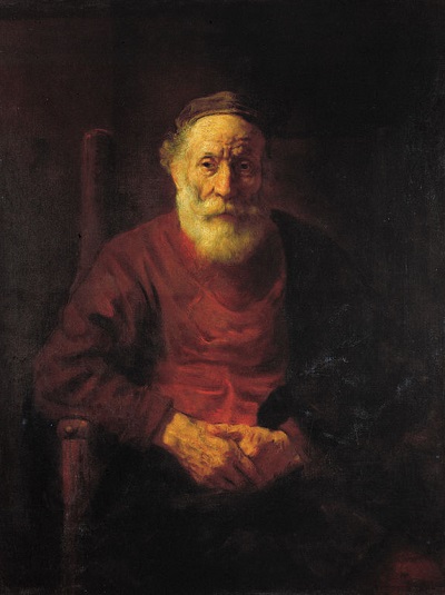 An Old Man in Red. (Rembrandt, ca. 1652-1654, oil on canvas)