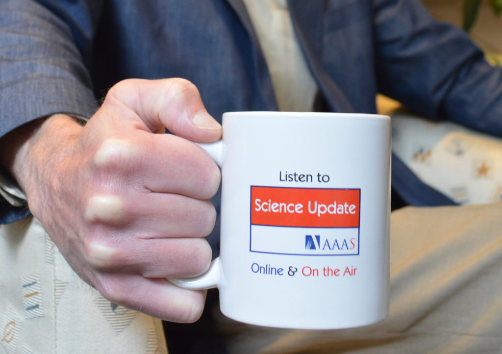 Science Update Mug, offered for sale.