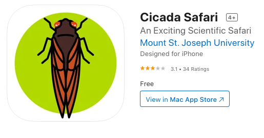 Cicada image with link to Mac version of Cicada Safari mobile app