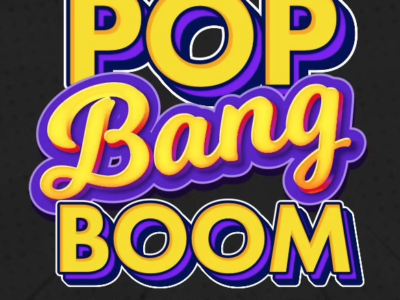 Logo for Pop Bang Boom store on Etsy