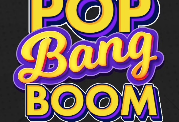 Logo for Pop Bang Boom store on Etsy